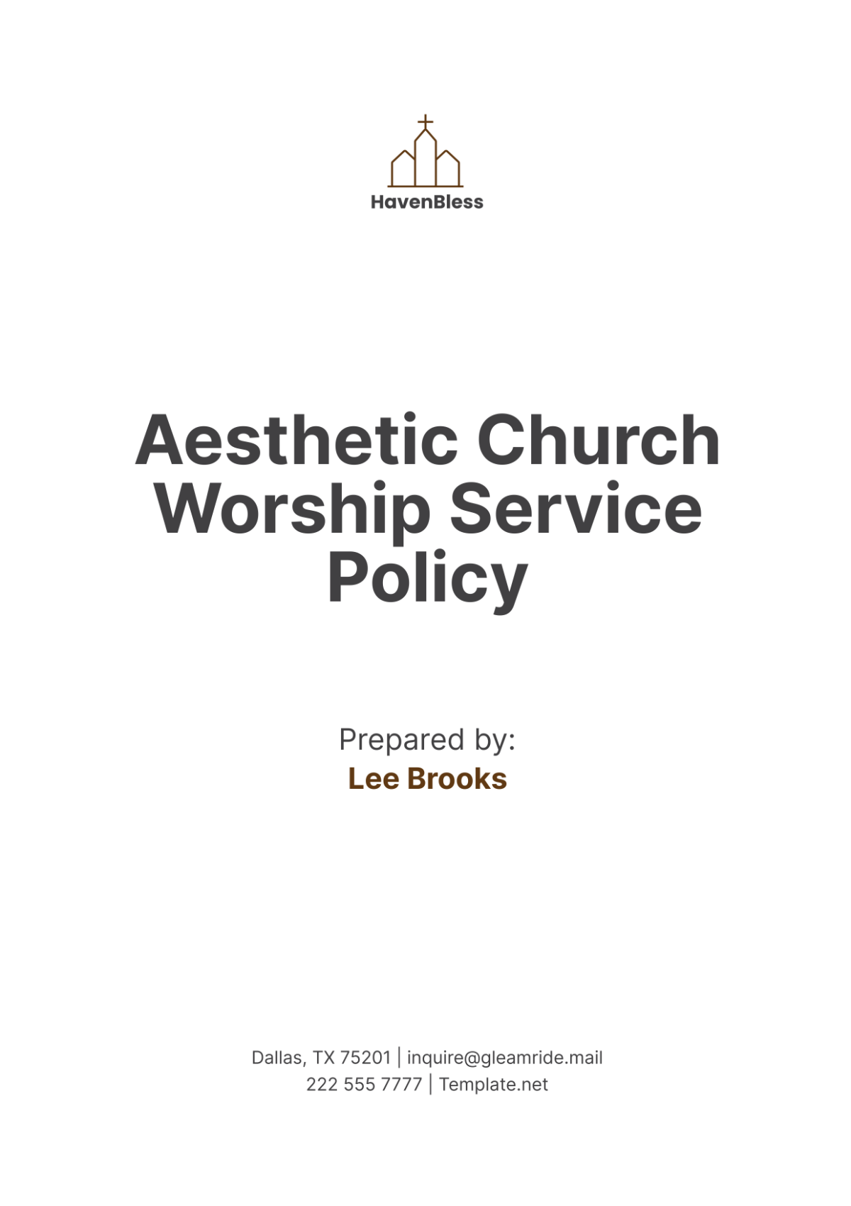 Aesthetic Church Worship Service Policy Template - Edit Online & Download