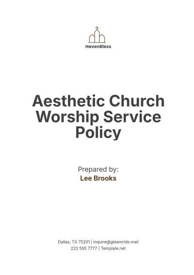 Free Aesthetic Church Worship Service Policy Template to Edit Online