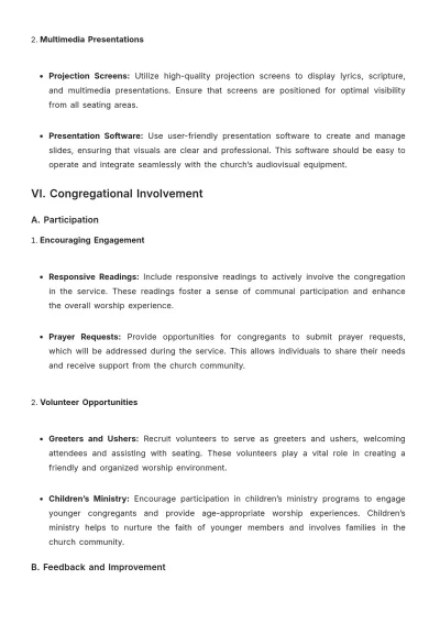Free Aesthetic Church Worship Service Policy Template to Edit Online