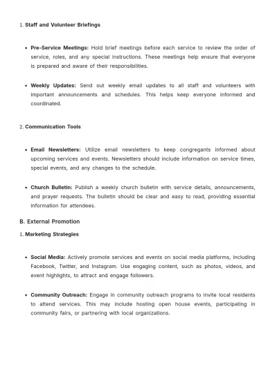 Free Aesthetic Church Worship Service Policy Template to Edit Online