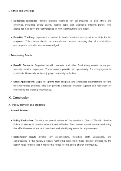 Free Aesthetic Church Worship Service Policy Template to Edit Online