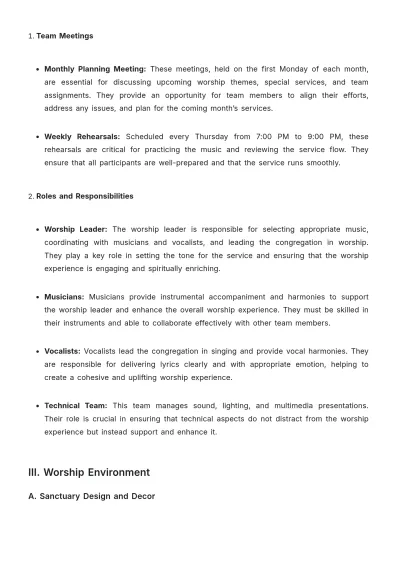 Free Aesthetic Church Worship Service Policy Template to Edit Online