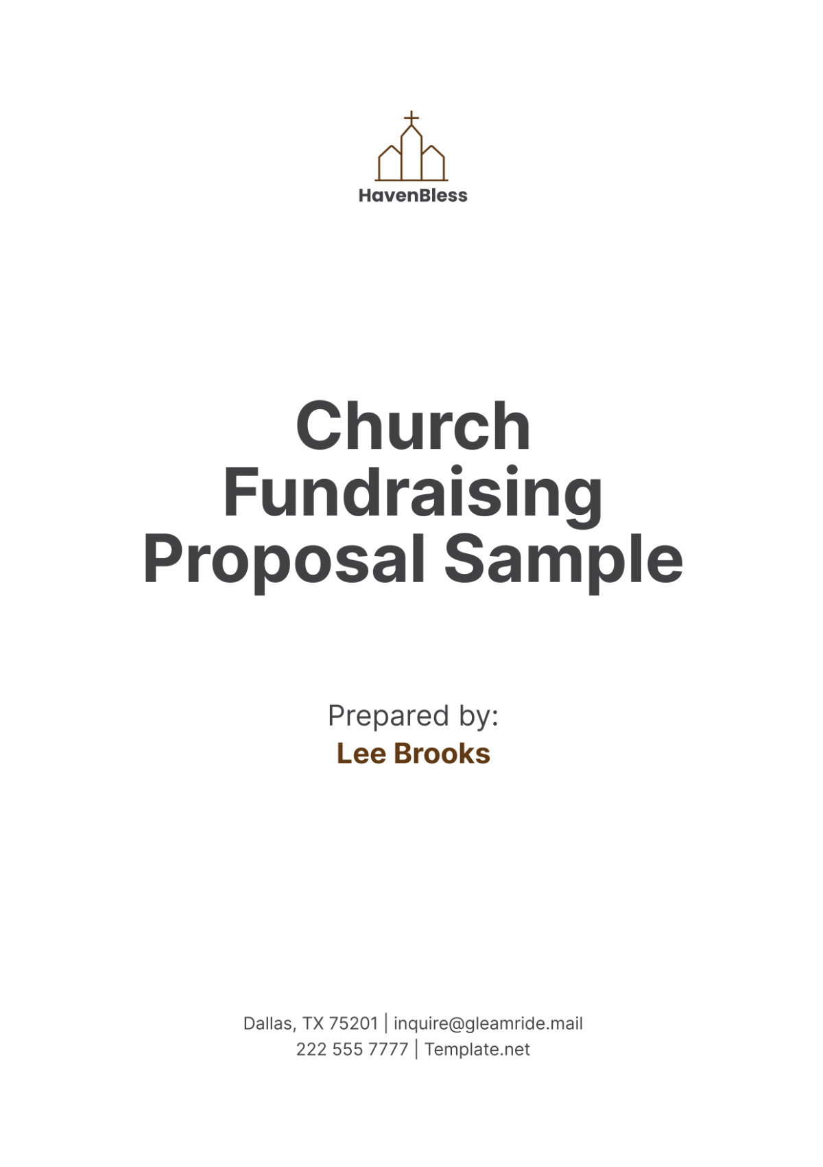 Church Fundraising Proposal Sample%C2%A0Template - Edit Online & Download