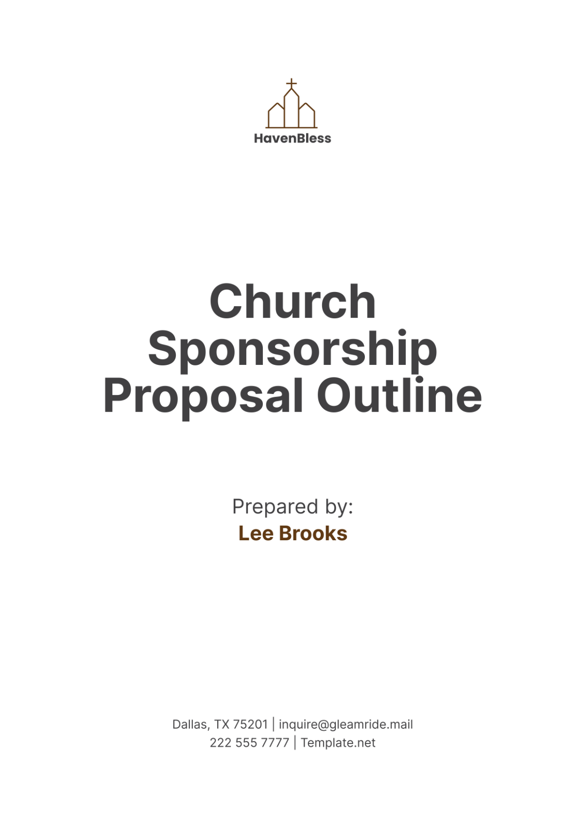 Church Sponsorship Proposal Outline Template - Edit Online & Download