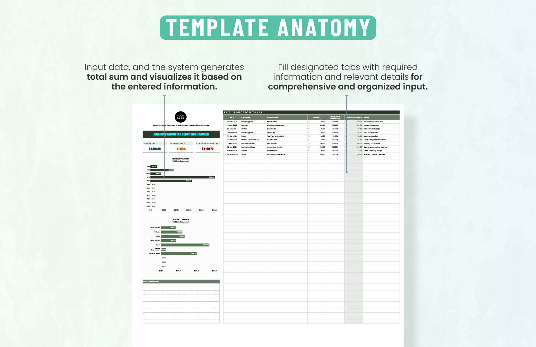 Administration Tax Deduction Tracker Template