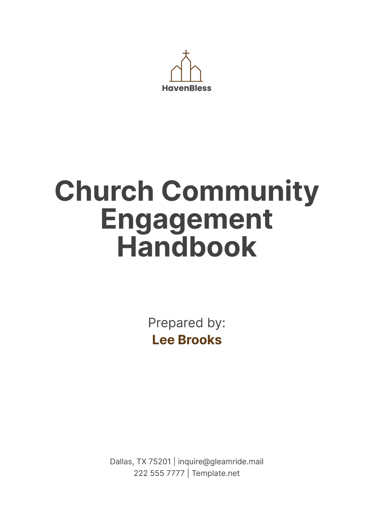 Church Community Engagement Handbook Template - Edit Online & Download