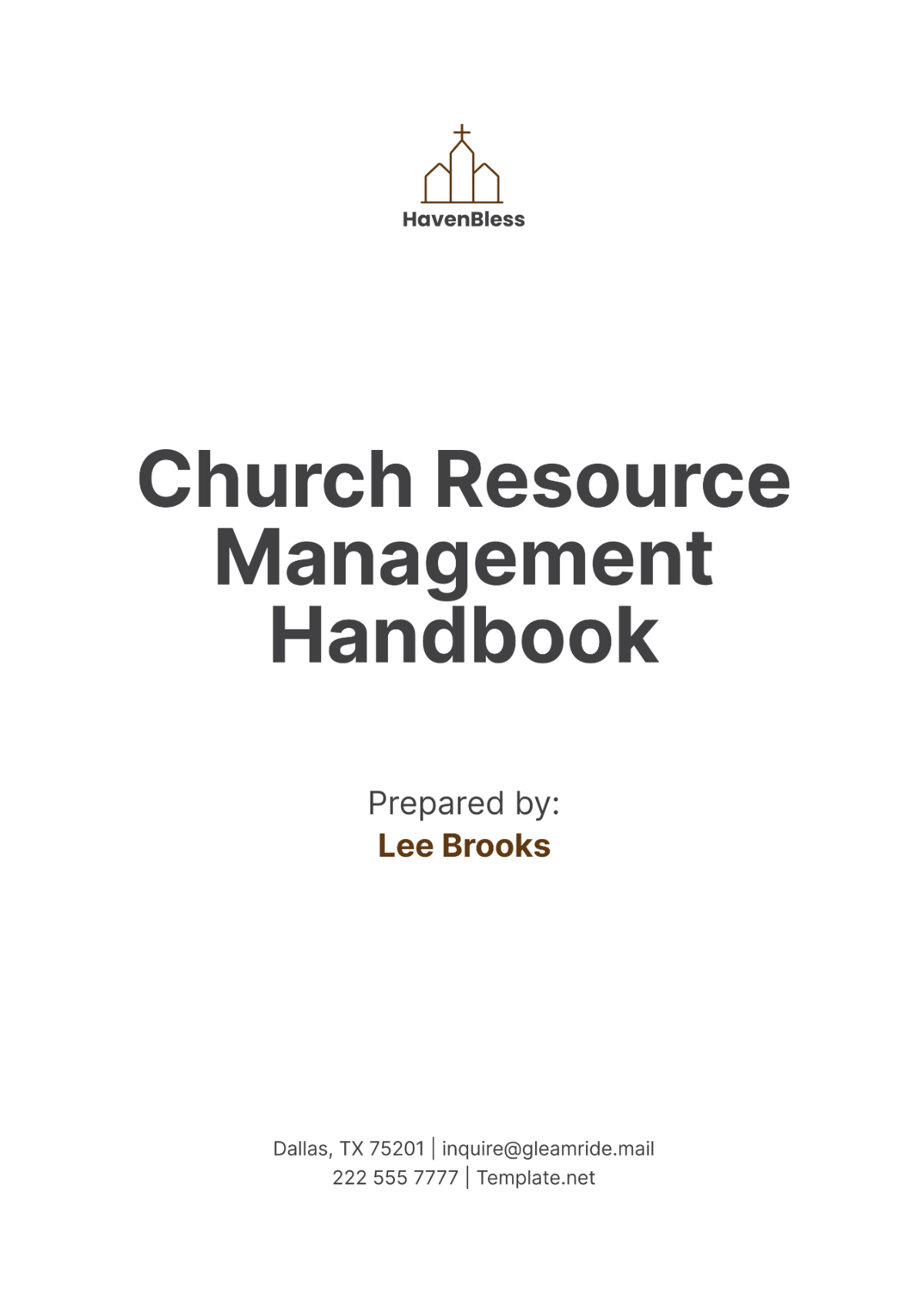 Church Resource Management Handbook Template - Edit Online & Download