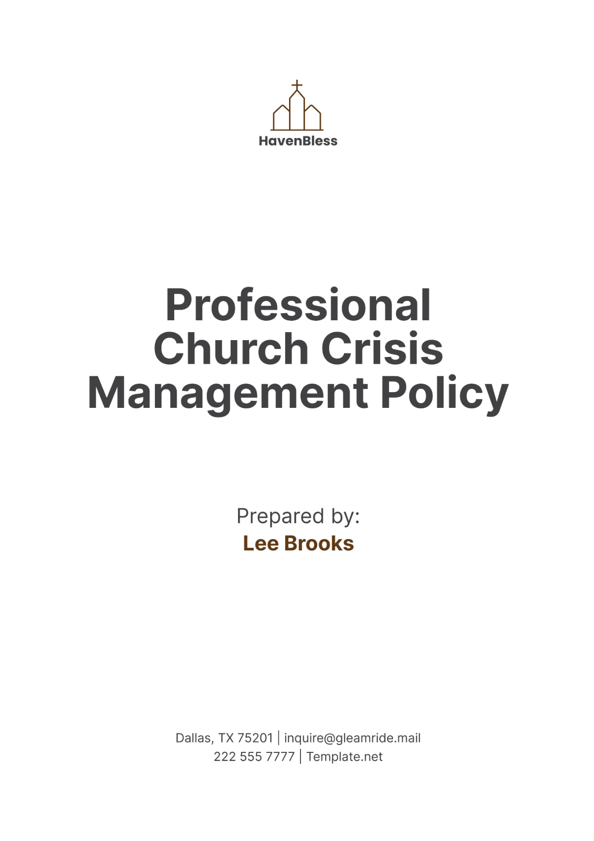 Professional Church Crisis Management Policy Template - Edit Online & Download