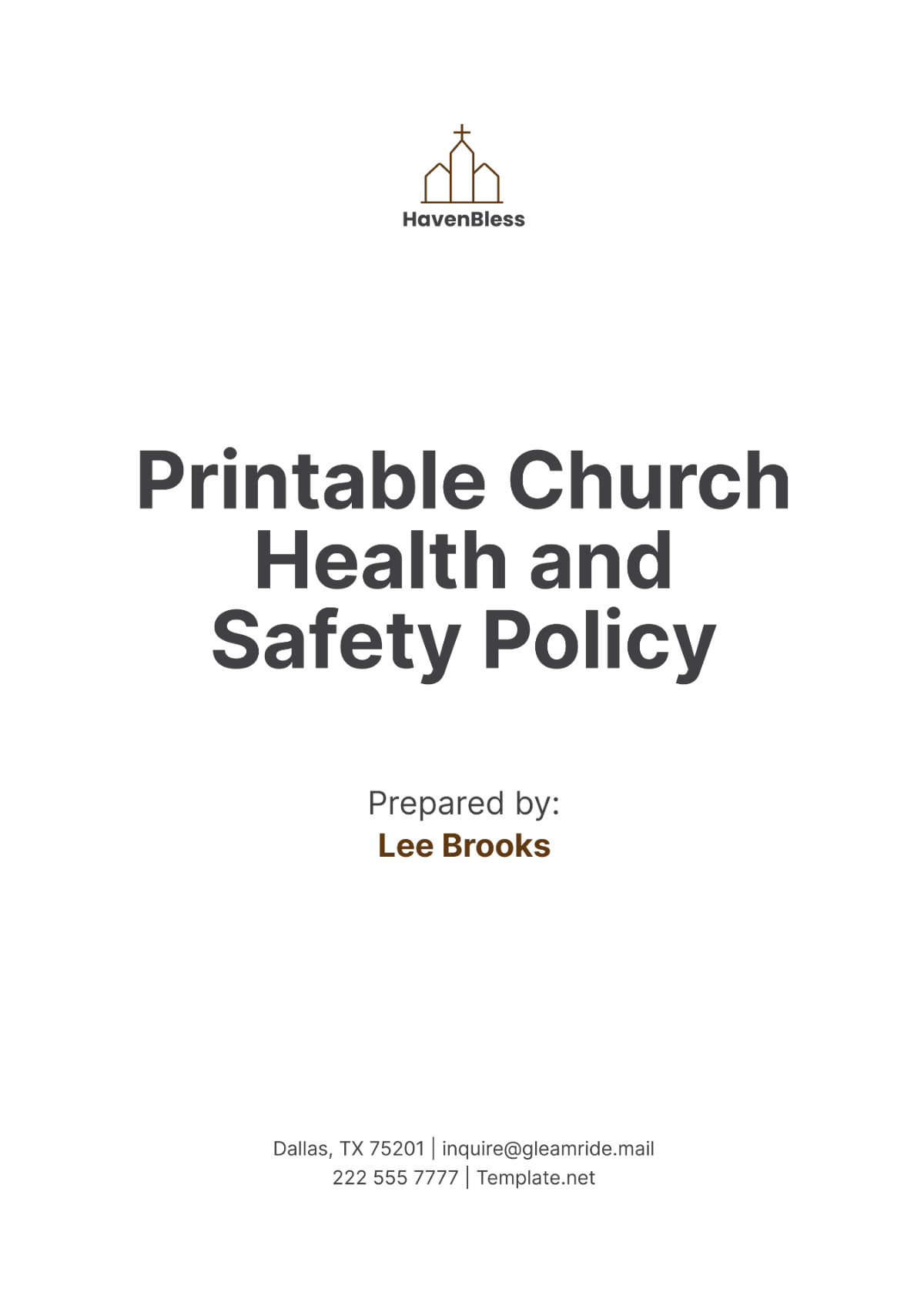 Printable Church Health and Safety Policy Template - Edit Online & Download