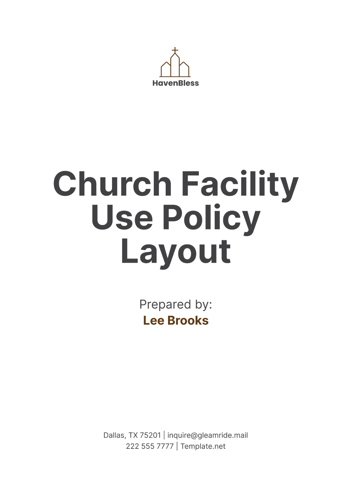 Church Facility Use Policy Layout Template - Edit Online & Download