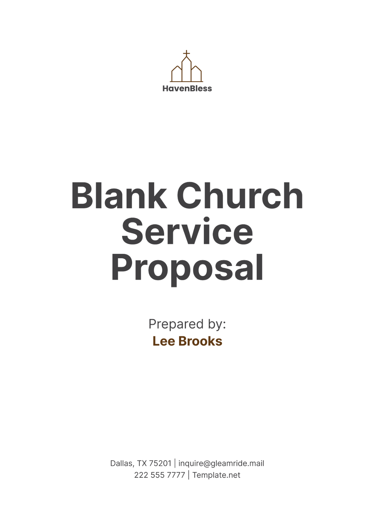 Blank Church Service Proposal Template - Edit Online & Download