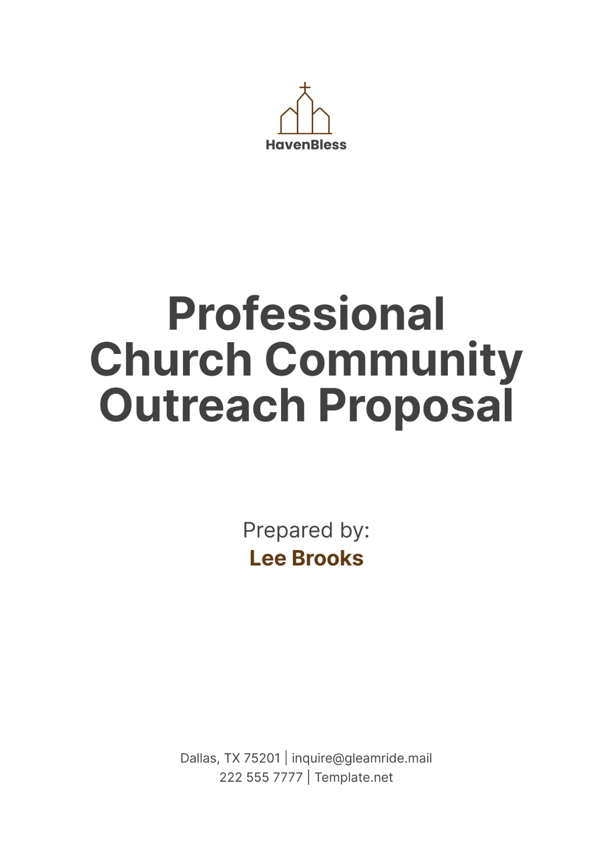 Professional Church Community Outreach Proposal Template - Edit Online & Download