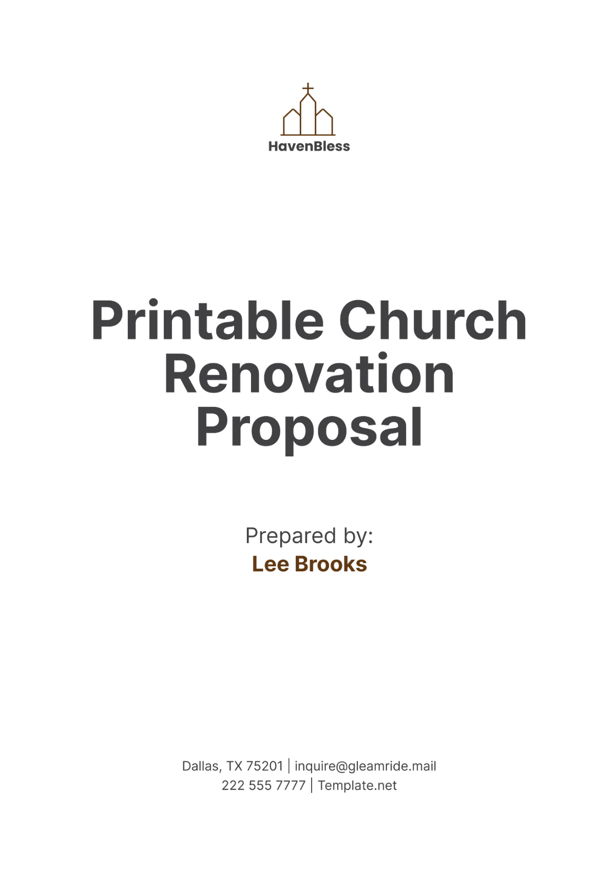 Printable Church Renovation Proposal Template - Edit Online & Download