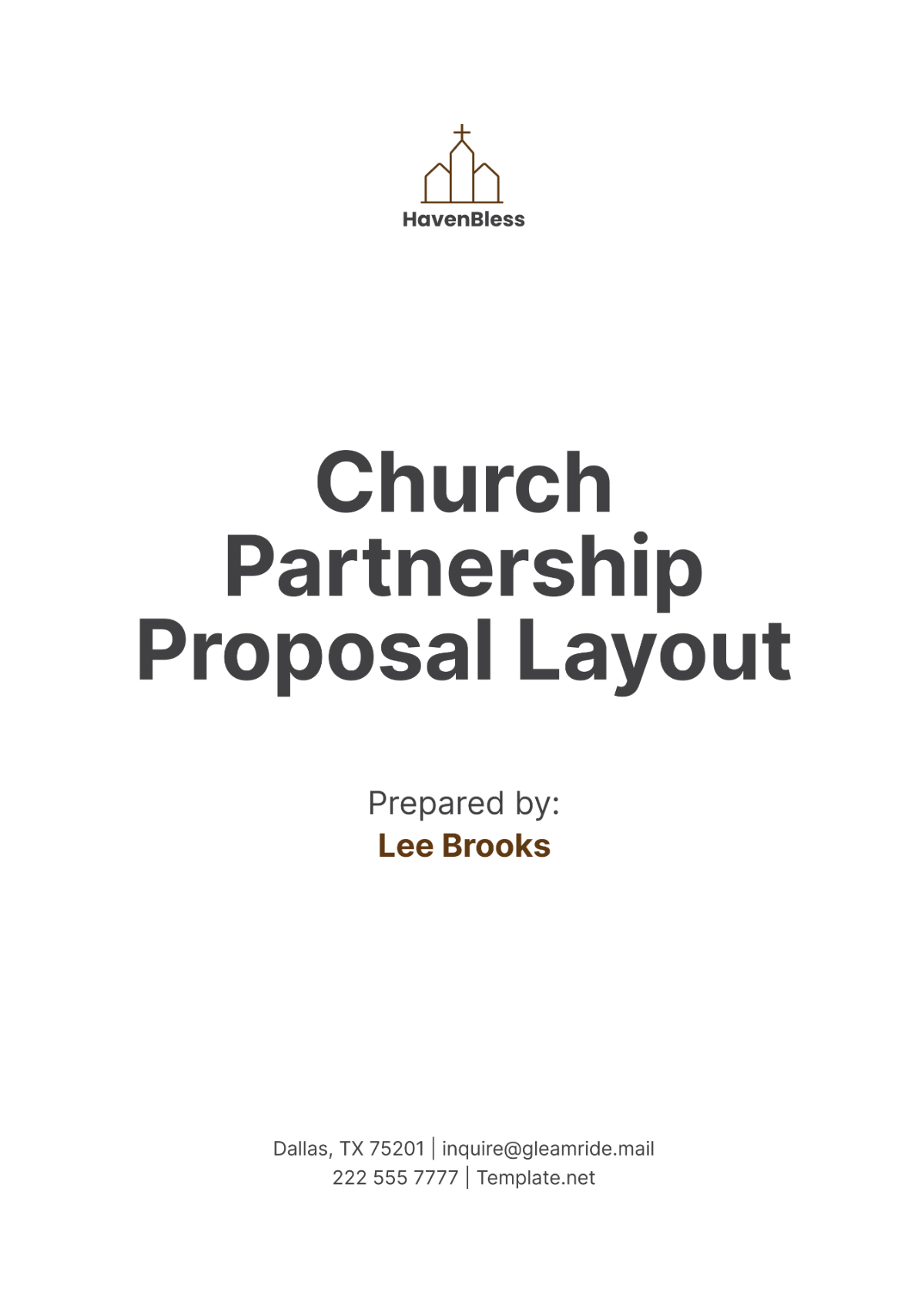 Church Partnership Proposal Layout Template - Edit Online & Download