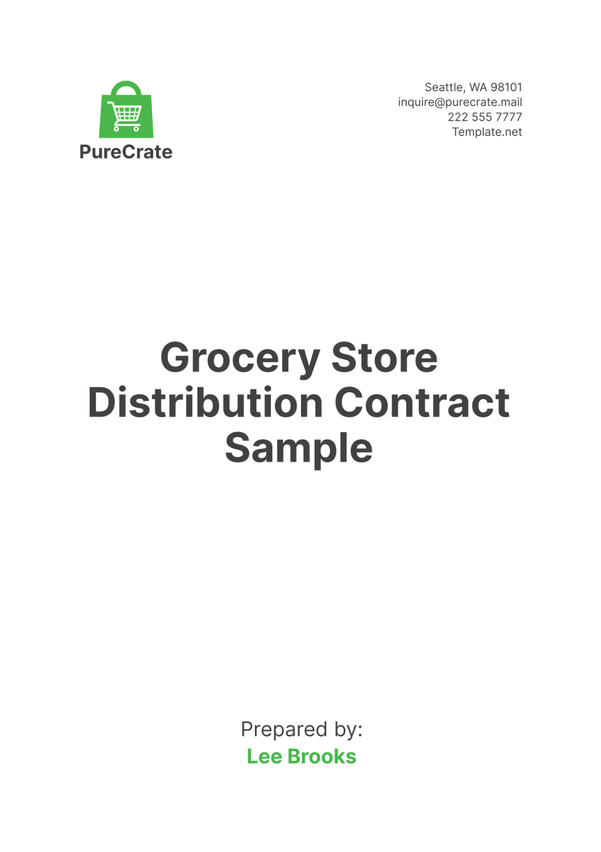 Grocery Store Distribution Contract Sample Template - Edit Online & Download