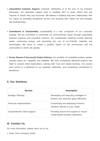 Free Simple Capability Statement Template to Edit Online
