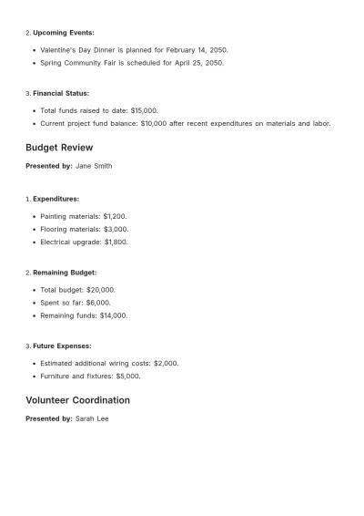 Free Church Project Design Meeting Minute Template to Edit Online