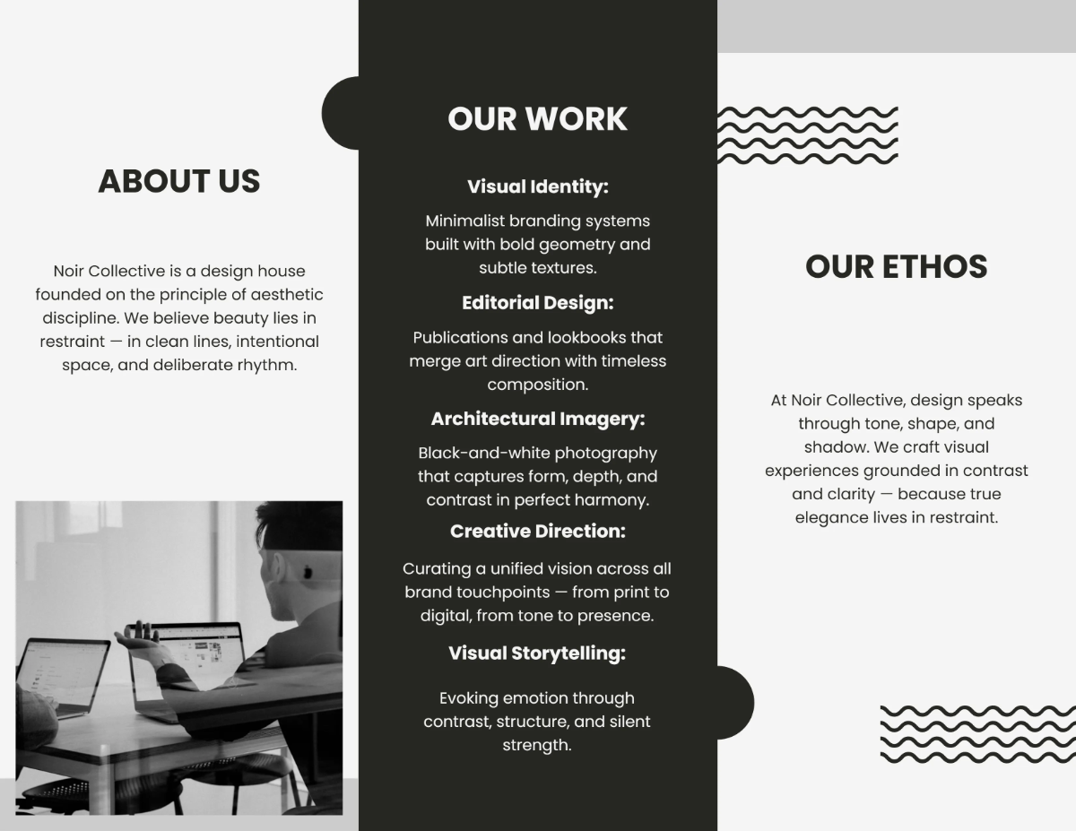 Free Monochrome Pamphlet Template to Edit Online