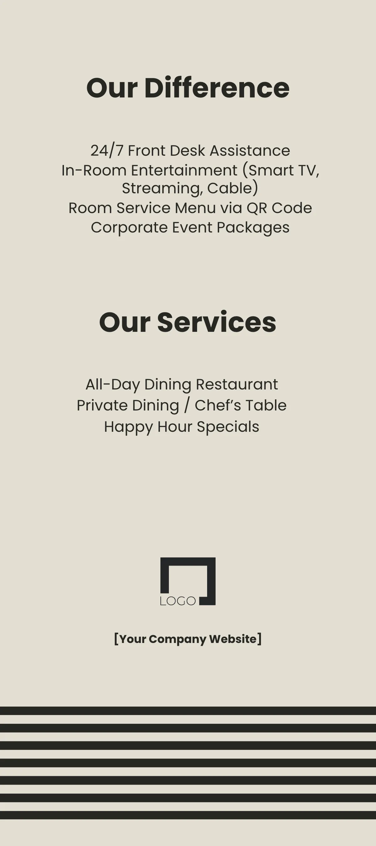 Free Monochrome Rack Card Template to Edit Online