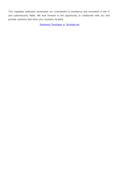 Free Capability Statement for IT/Cyber Company Template to Edit Online