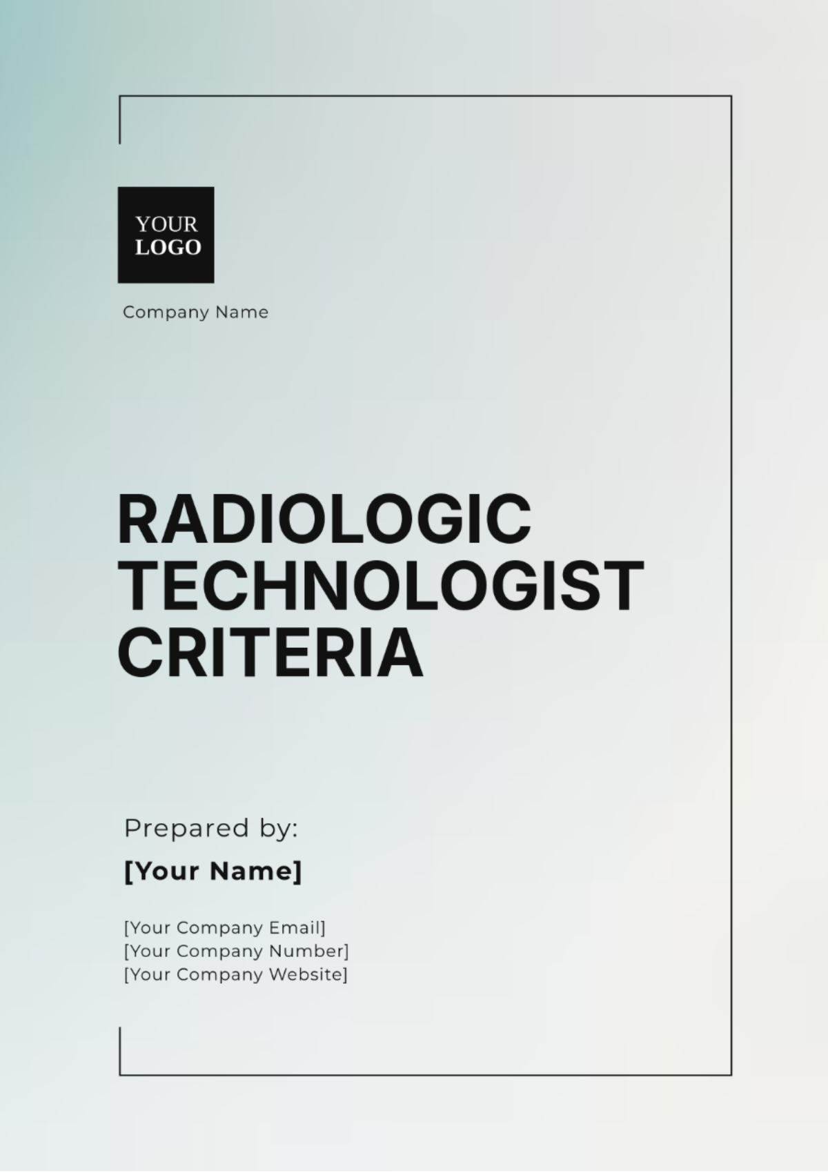 Radiologic Technologist Criteria Template - Edit Online & Download