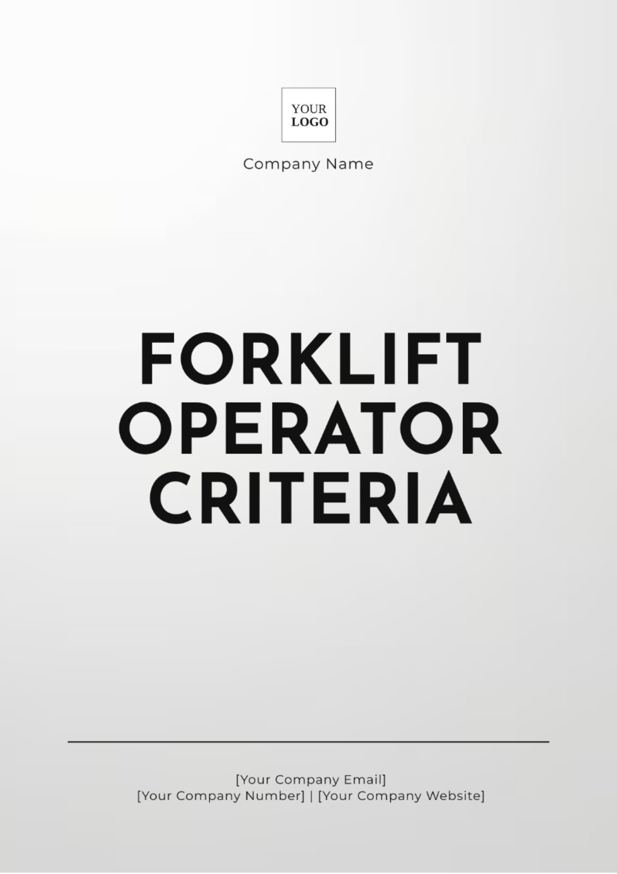 Forklift Operator Criteria Template - Edit Online & Download