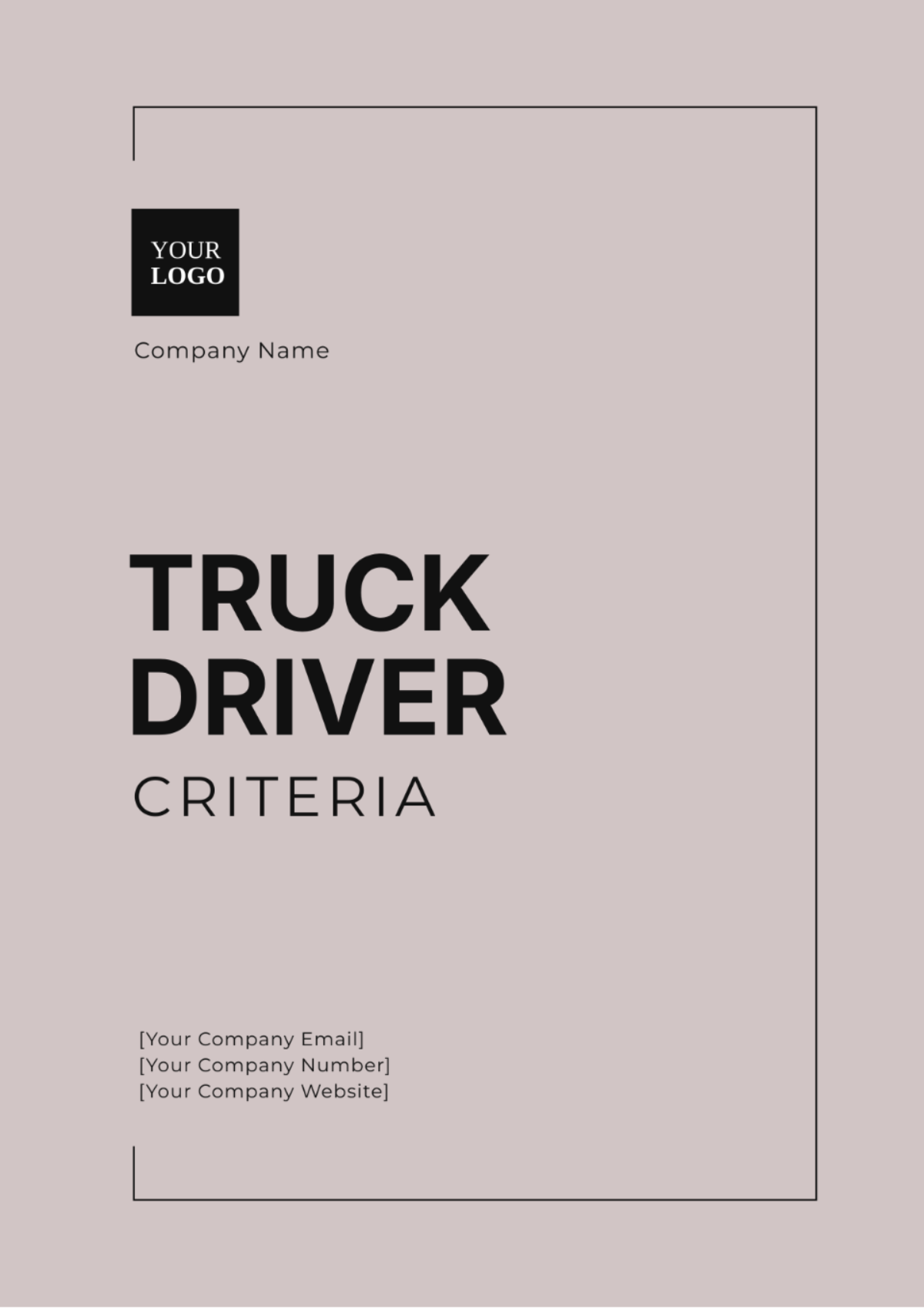 Truck Driver Criteria Template - Edit Online & Download