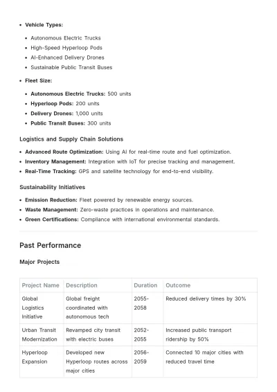 Free Transportation Capability Statement Template to Edit Online