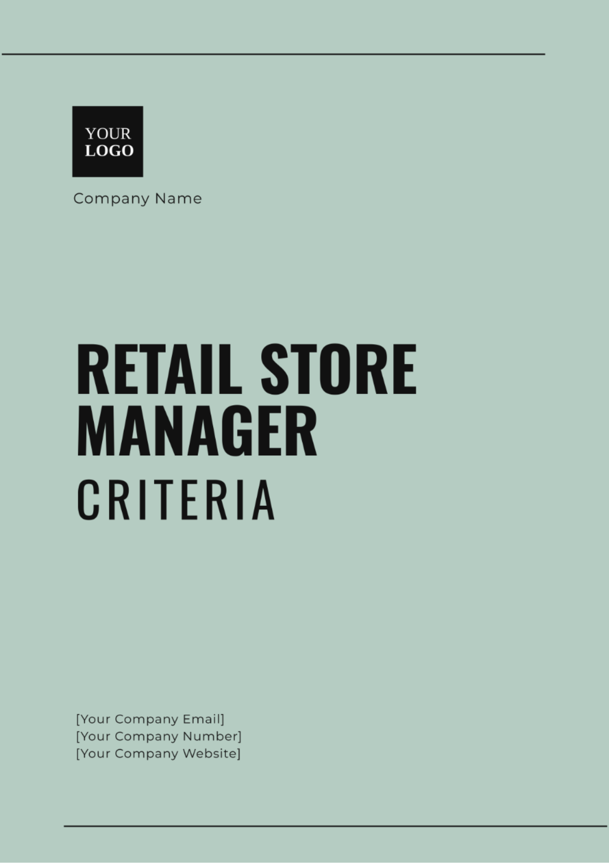 Retail Store Manager Criteria Template - Edit Online & Download