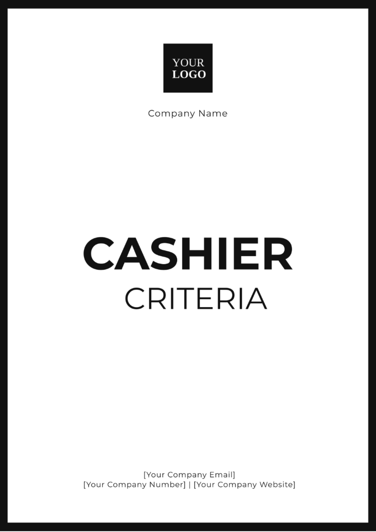 Cashier Criteria Template - Edit Online & Download