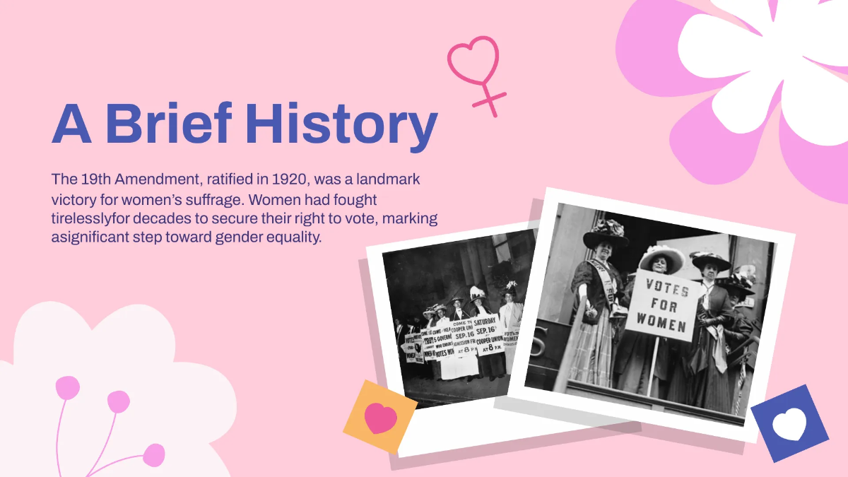 Free Women's Equality Day Presentation Template to Edit Online
