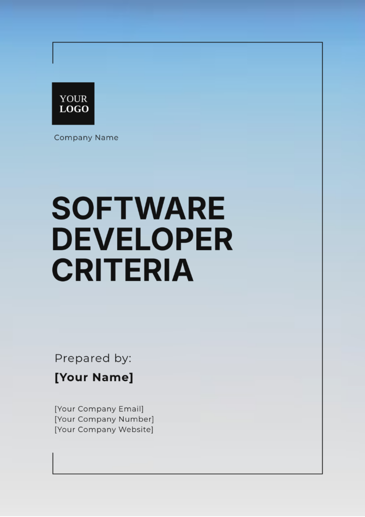 Software Developer Criteria Template - Edit Online & Download