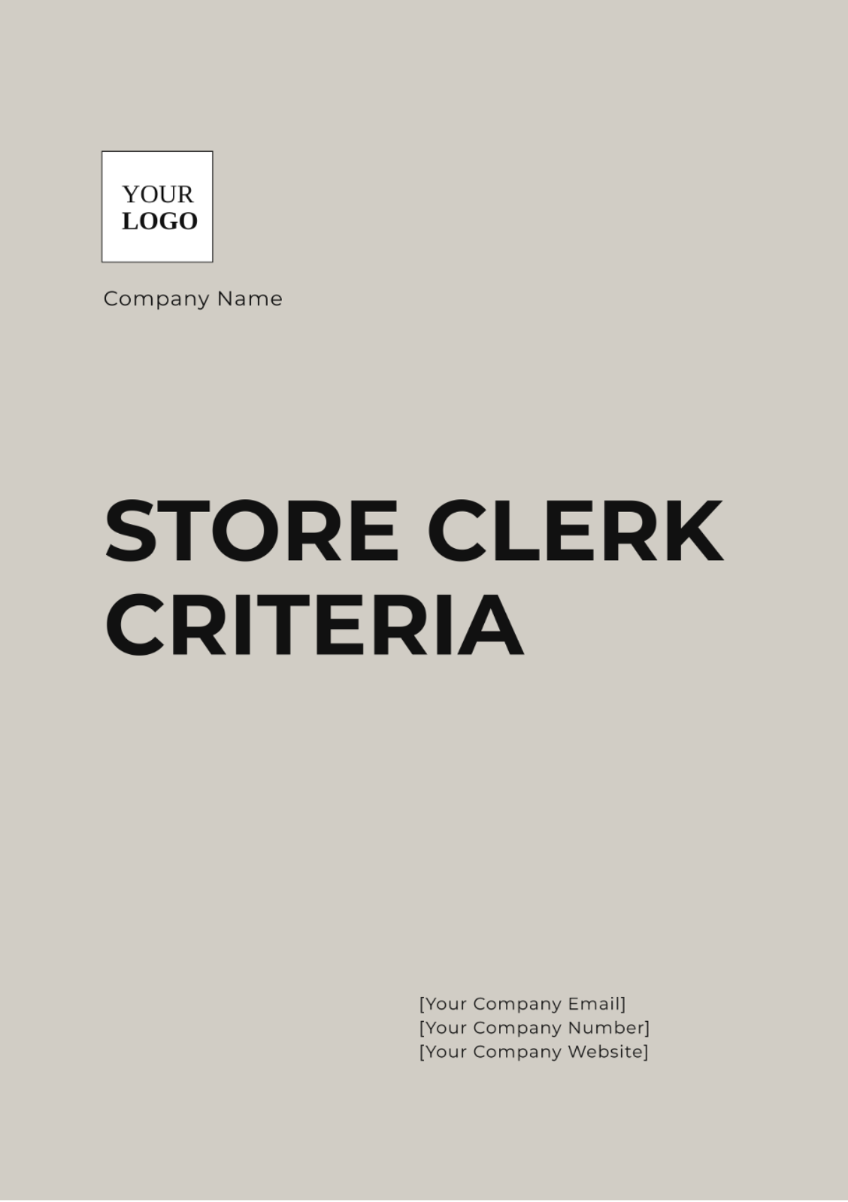 Store Clerk Criteria Template - Edit Online & Download