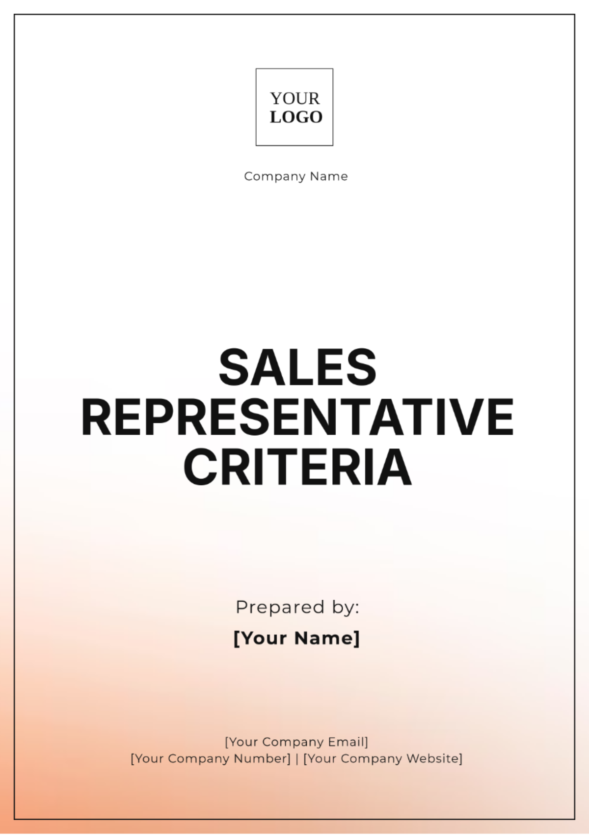 Sales Representative Criteria Template - Edit Online & Download