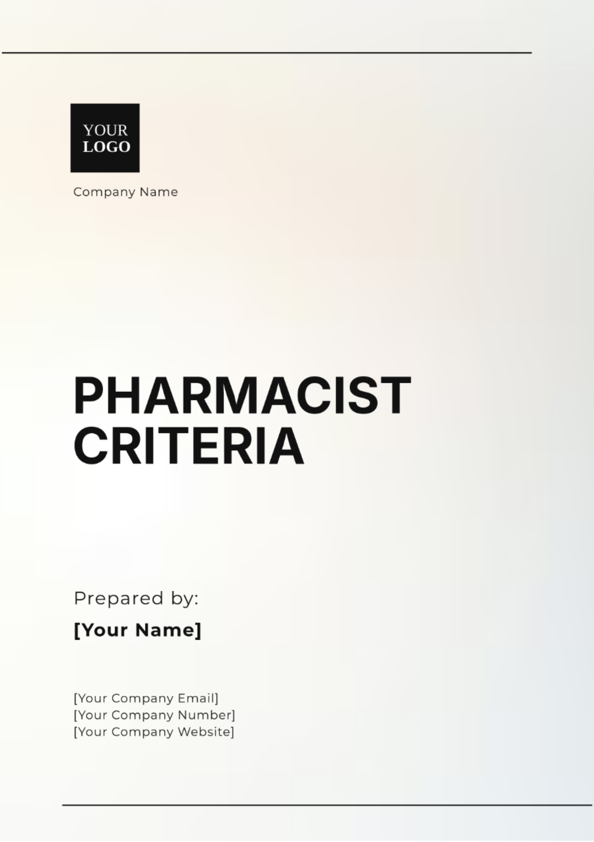 Pharmacist Criteria Template - Edit Online & Download