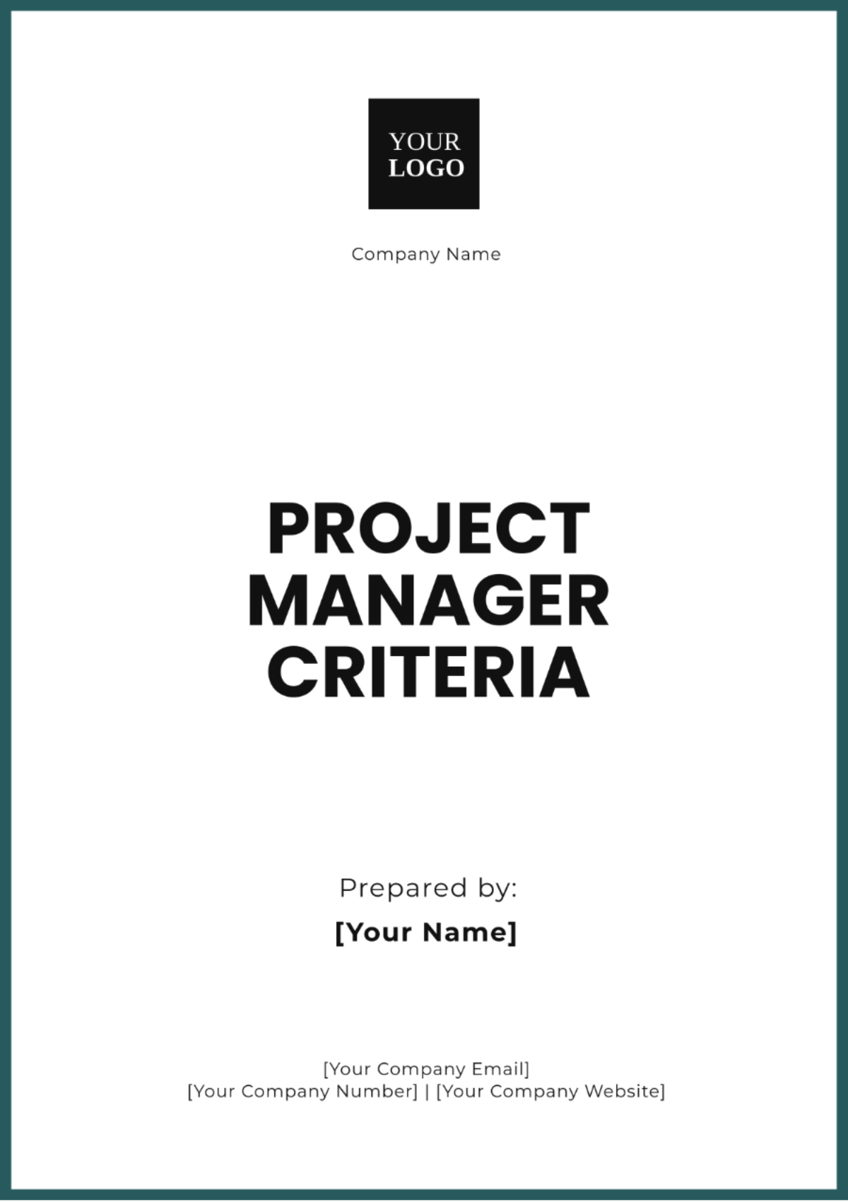 Project Manager Criteria Template - Edit Online & Download