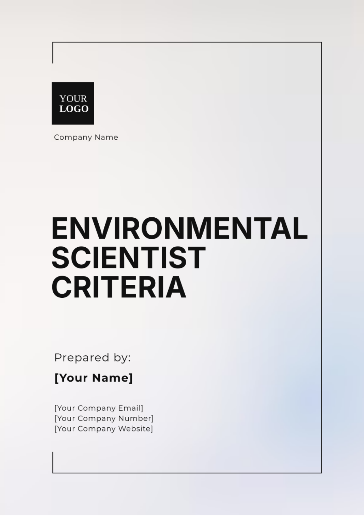 Environmental Scientist Criteria Template - Edit Online & Download