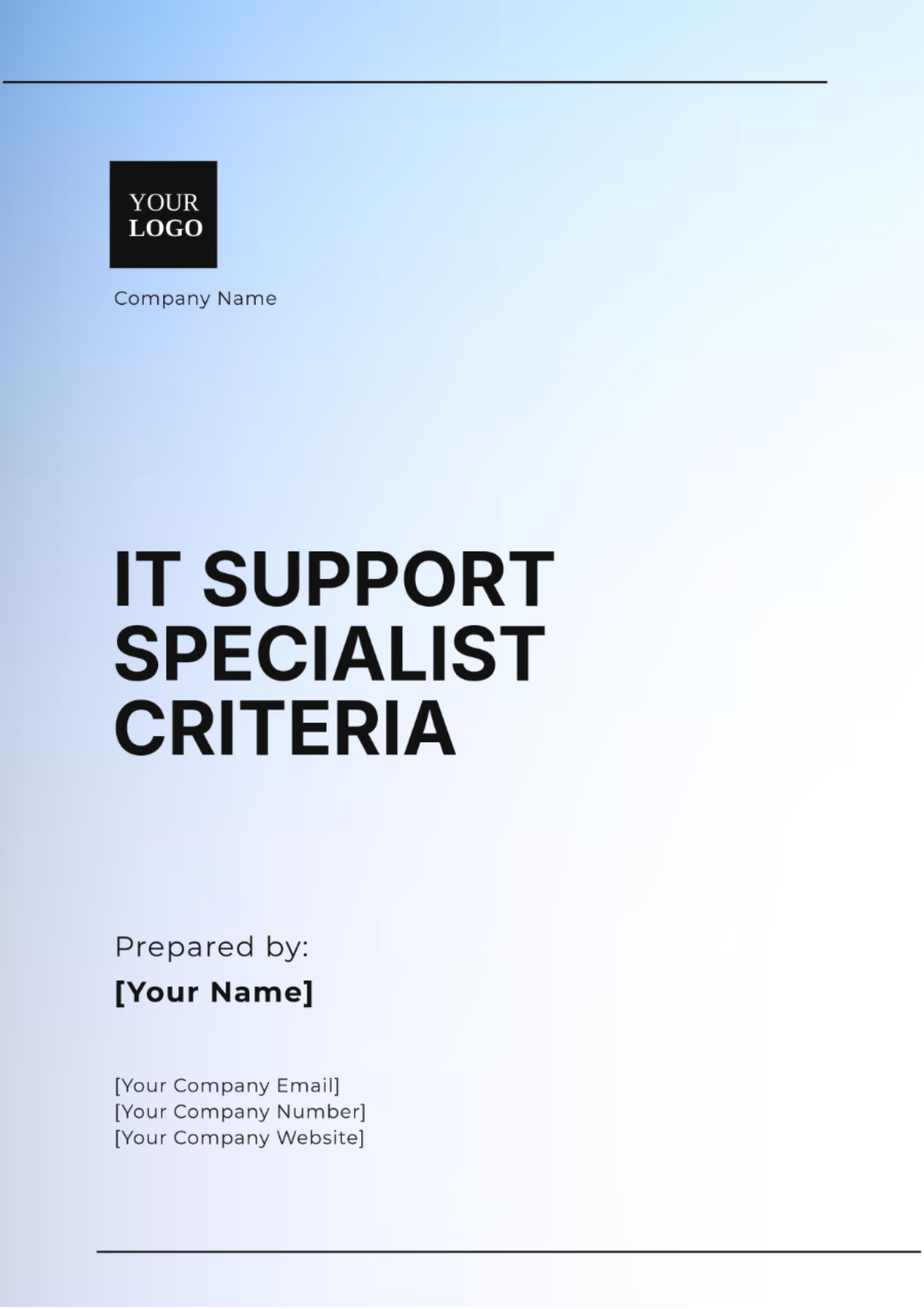 IT Support Specialist Criteria Template - Edit Online & Download