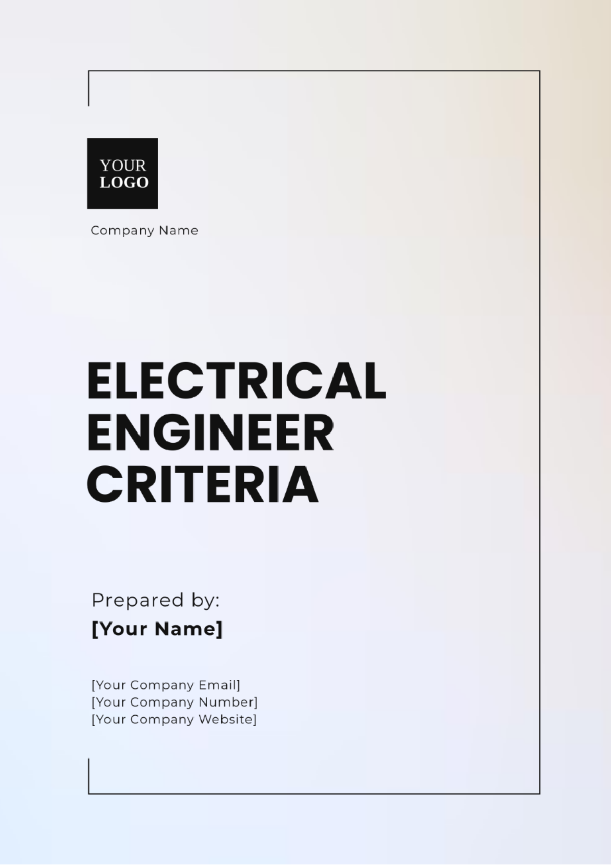 Electrical Engineer Criteria Template - Edit Online & Download