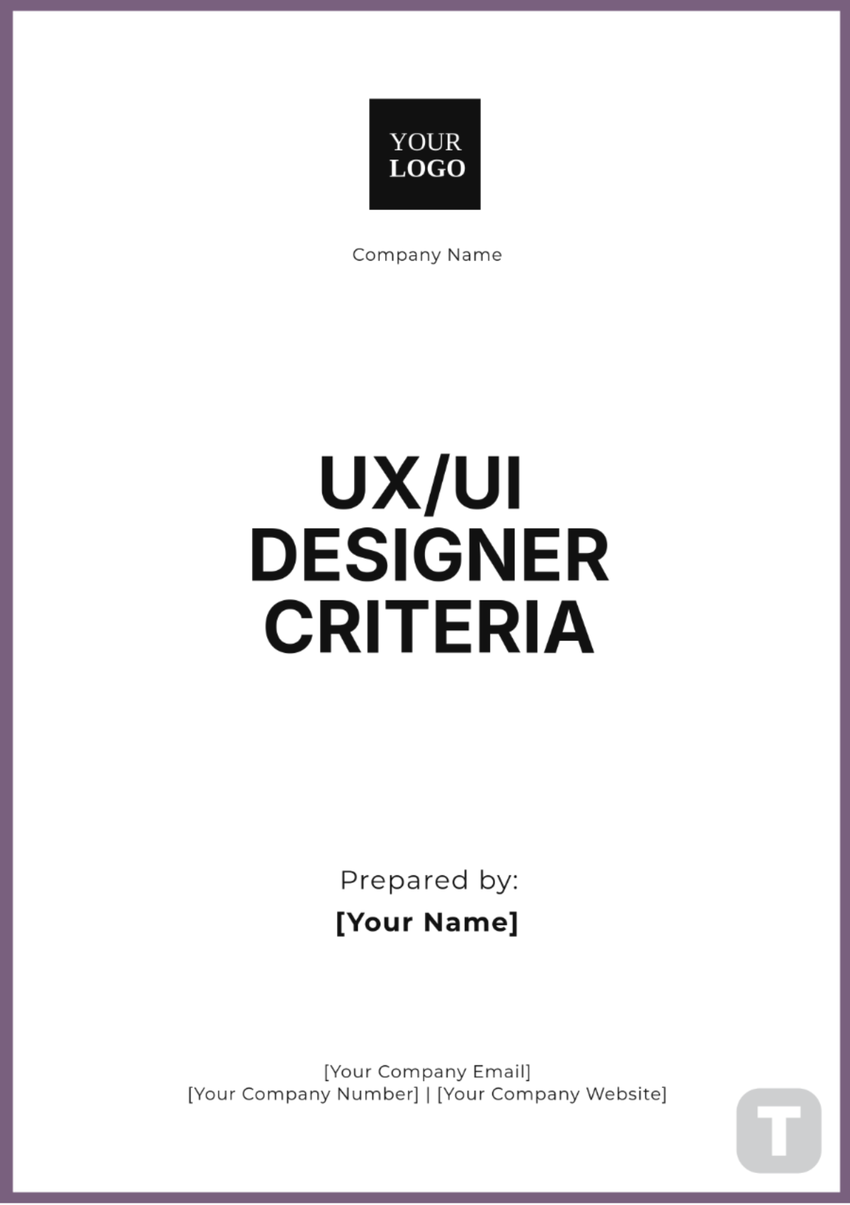 UX/UI Designer Criteria Template - Edit Online & Download