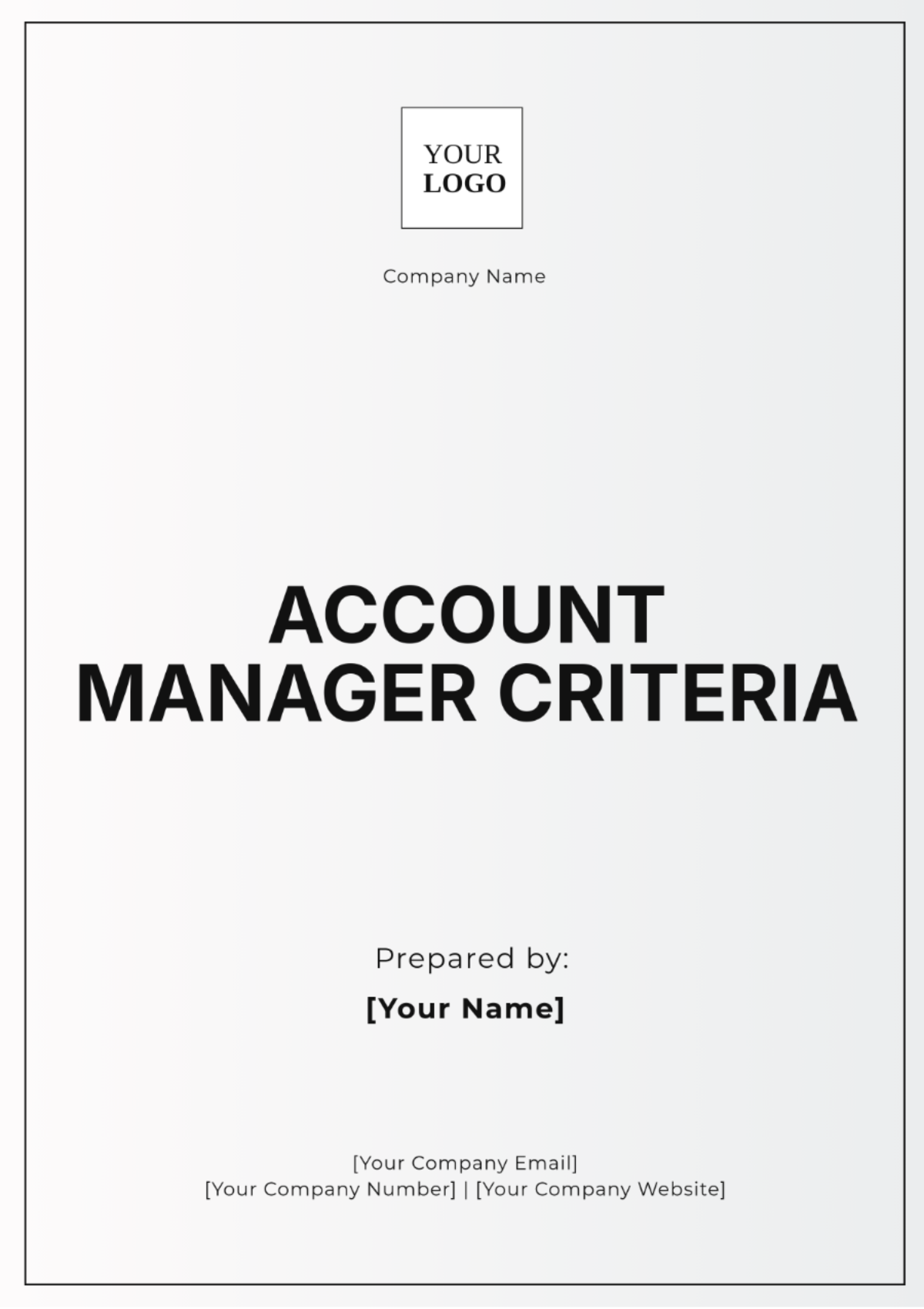 Account Manager Criteria Template - Edit Online & Download