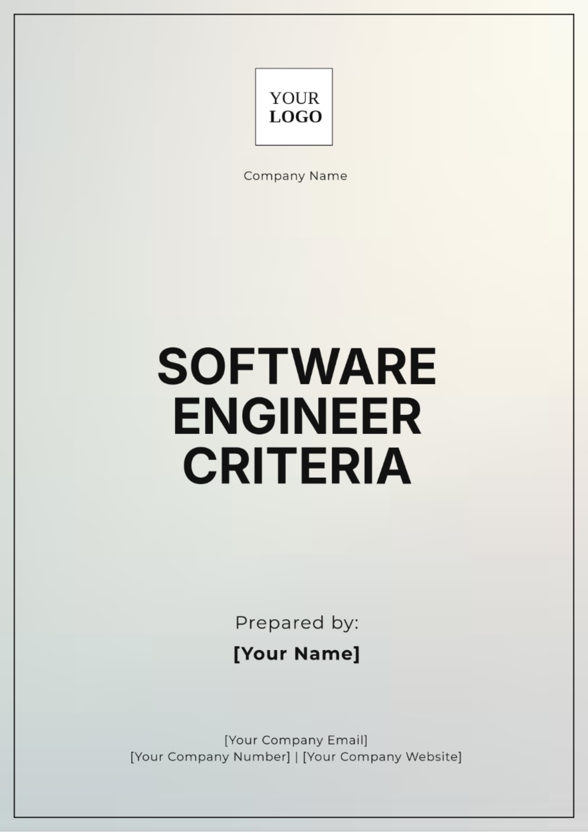 Software Engineer Criteria Template - Edit Online & Download