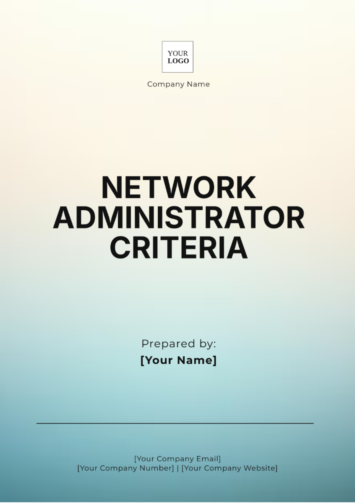 Network Administrator Criteria Template - Edit Online & Download