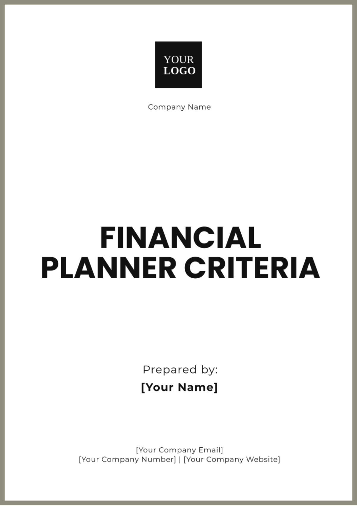 Financial Planner Criteria Template - Edit Online & Download