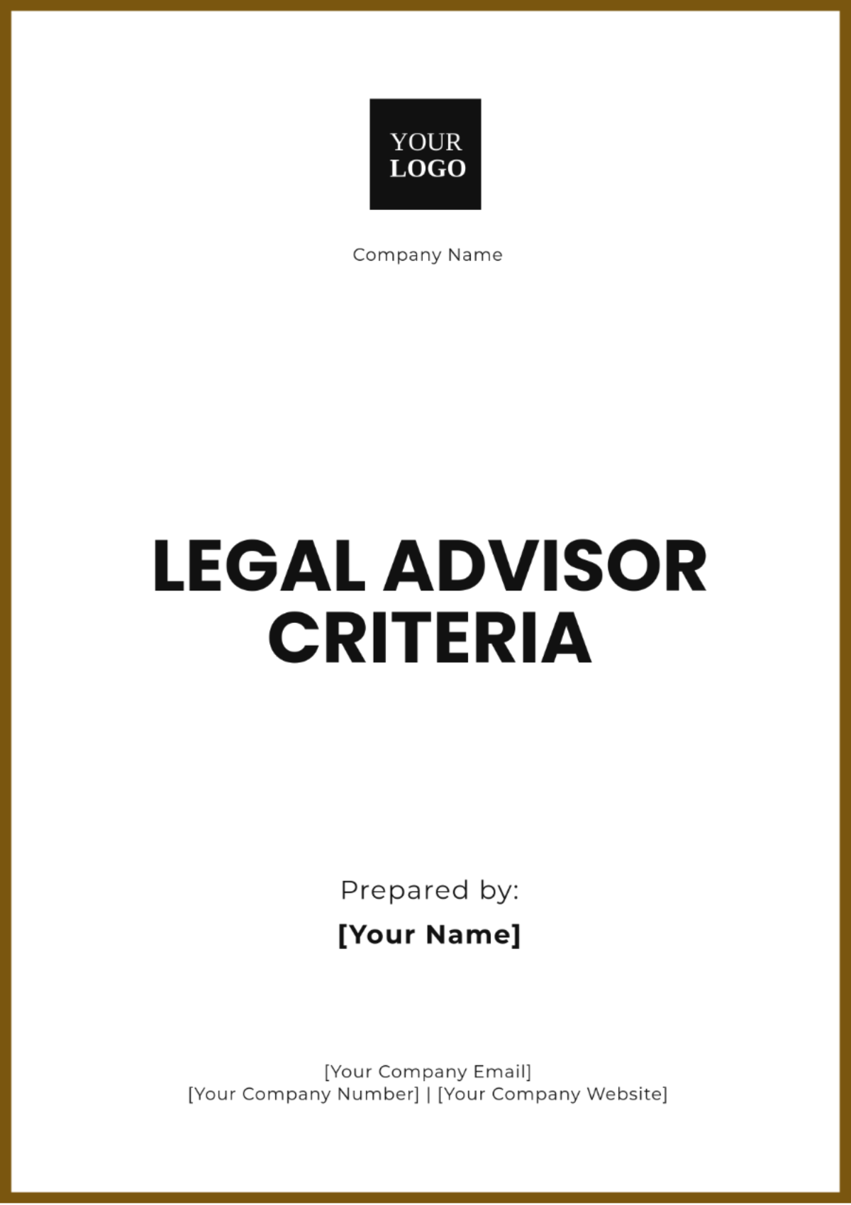 Legal Advisor Criteria Template - Edit Online & Download