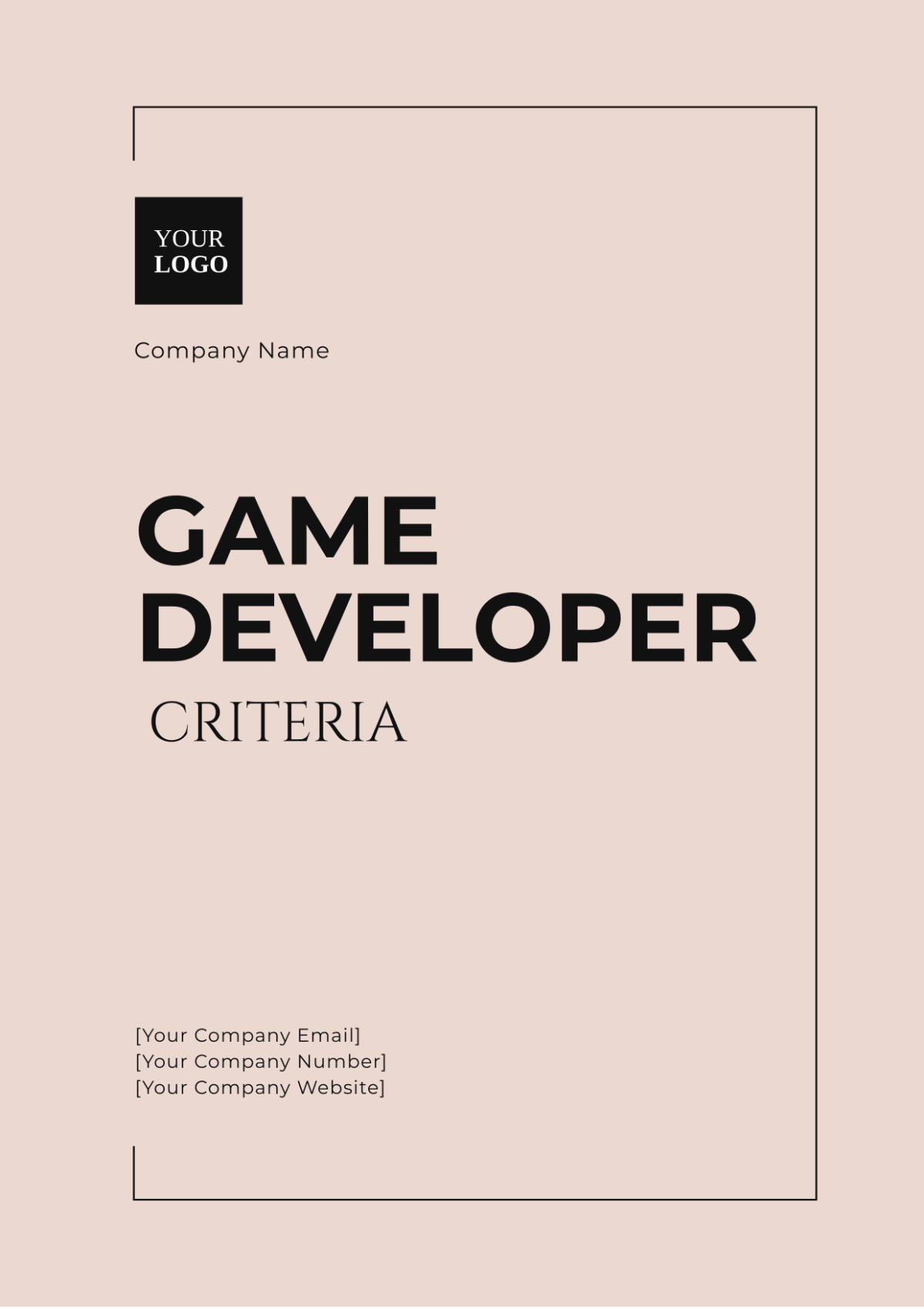 Game Developer Criteria Template - Edit Online & Download