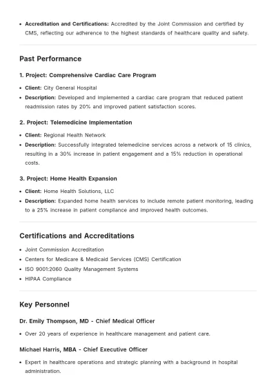 Free Capability Statement for Healthcare Template to Edit Online