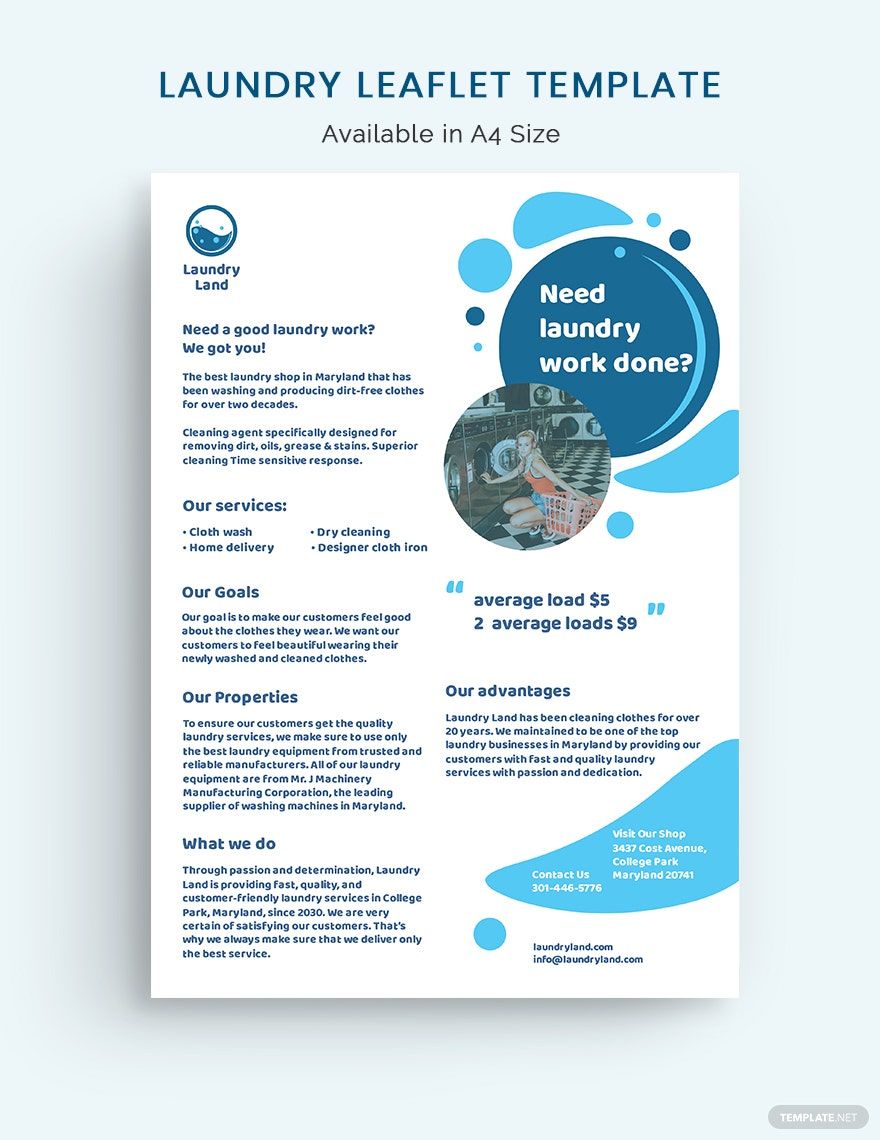 Laundry Leaflet Template
