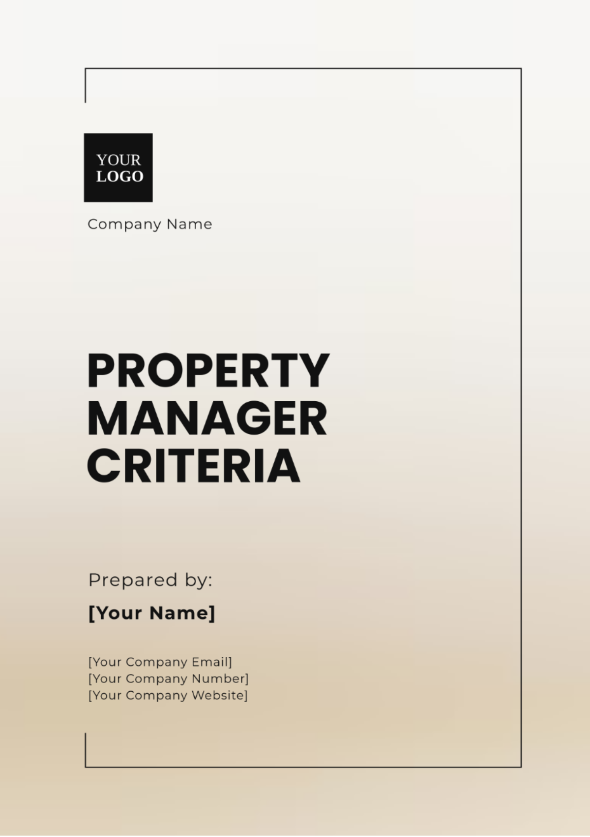 Property Manager Criteria Template - Edit Online & Download