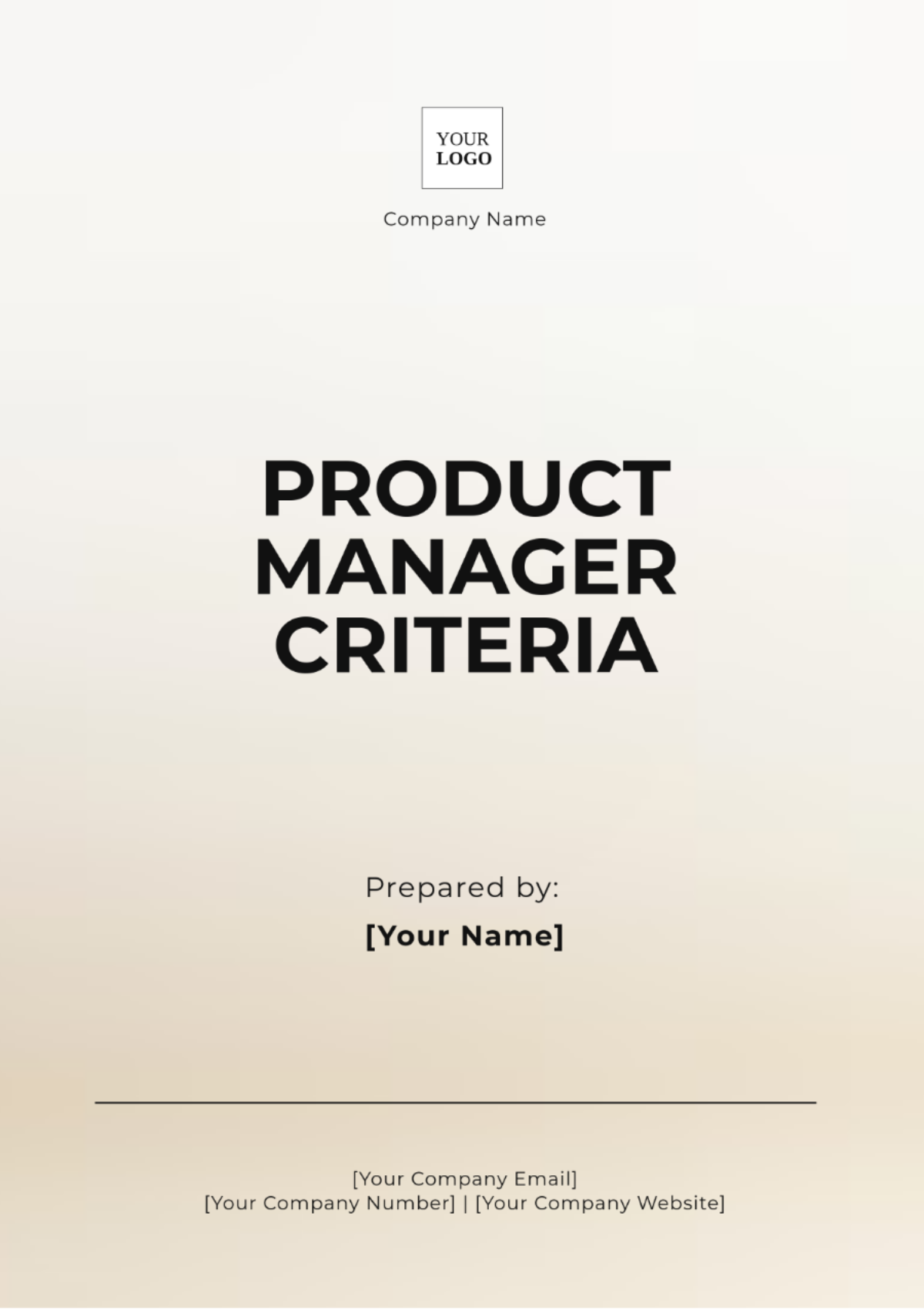 Product Manager Criteria Template - Edit Online & Download